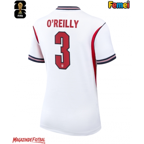 Anglia Nico O'Reilly #3 Echipament de Fotbal Replică Mondial 2026 Femei Acasa Anglia Nico O'Reilly #3 Echipament de Fotbal Replică Mondial 2026 Femei Acasa